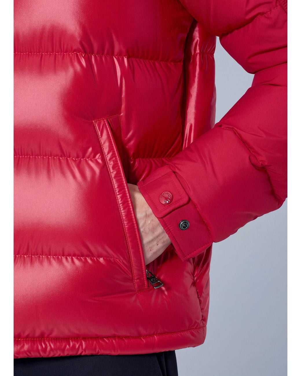 Moncler Red Maya Hooded Short Down Jacket for men