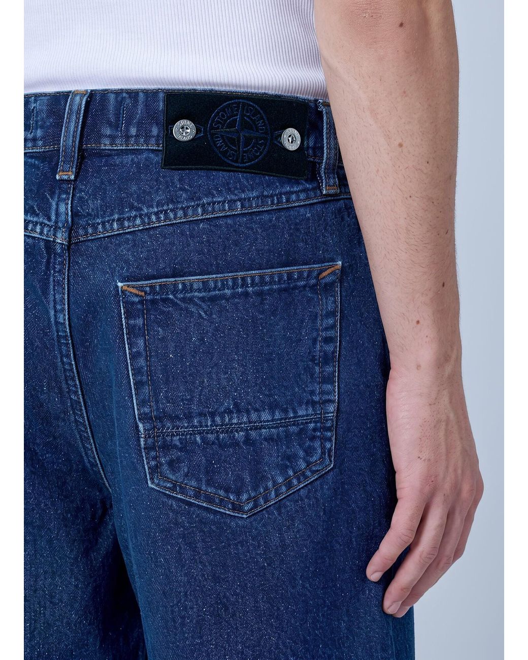 Stone Island Blue Five-pocket Straight-leg Jeans for men