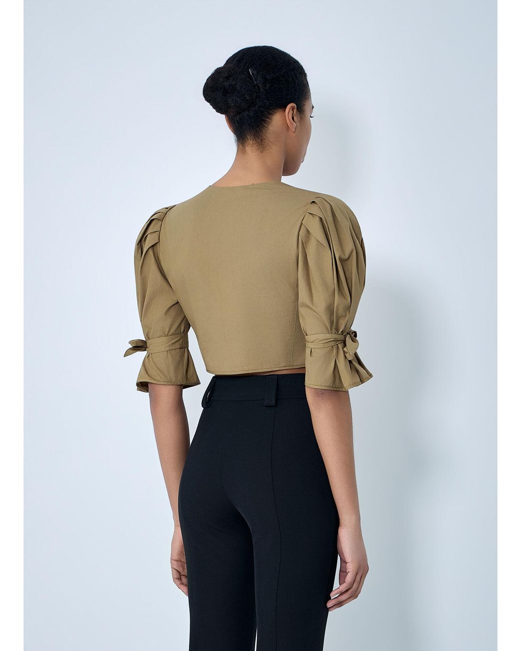 Chloé Blue Chloé Structured Cropped Blouse
