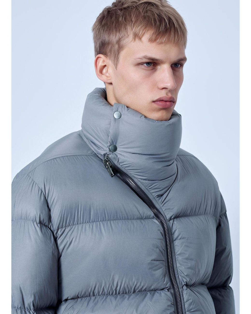 Rick Owens Blue Puffer Turtle Jacket for men