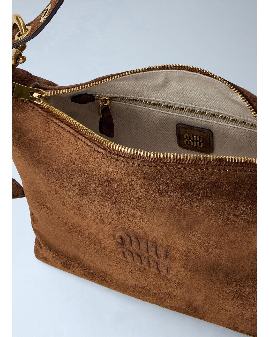 Miu Miu Brown Spirit Suede Bag