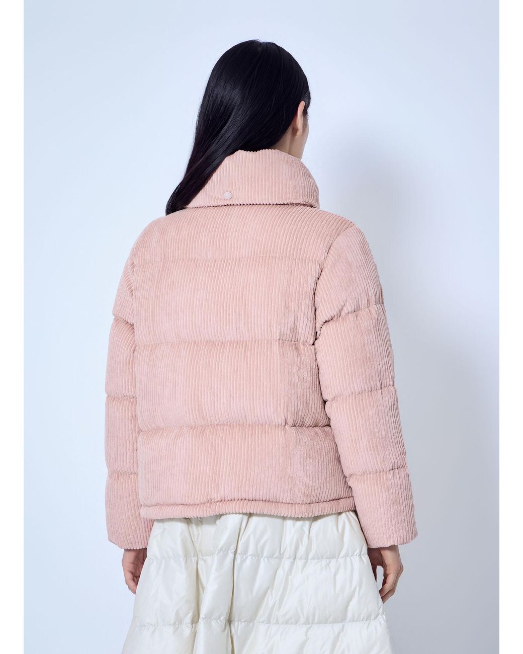 Moncler Pink Lumineux Corduroy Short Down Jacket