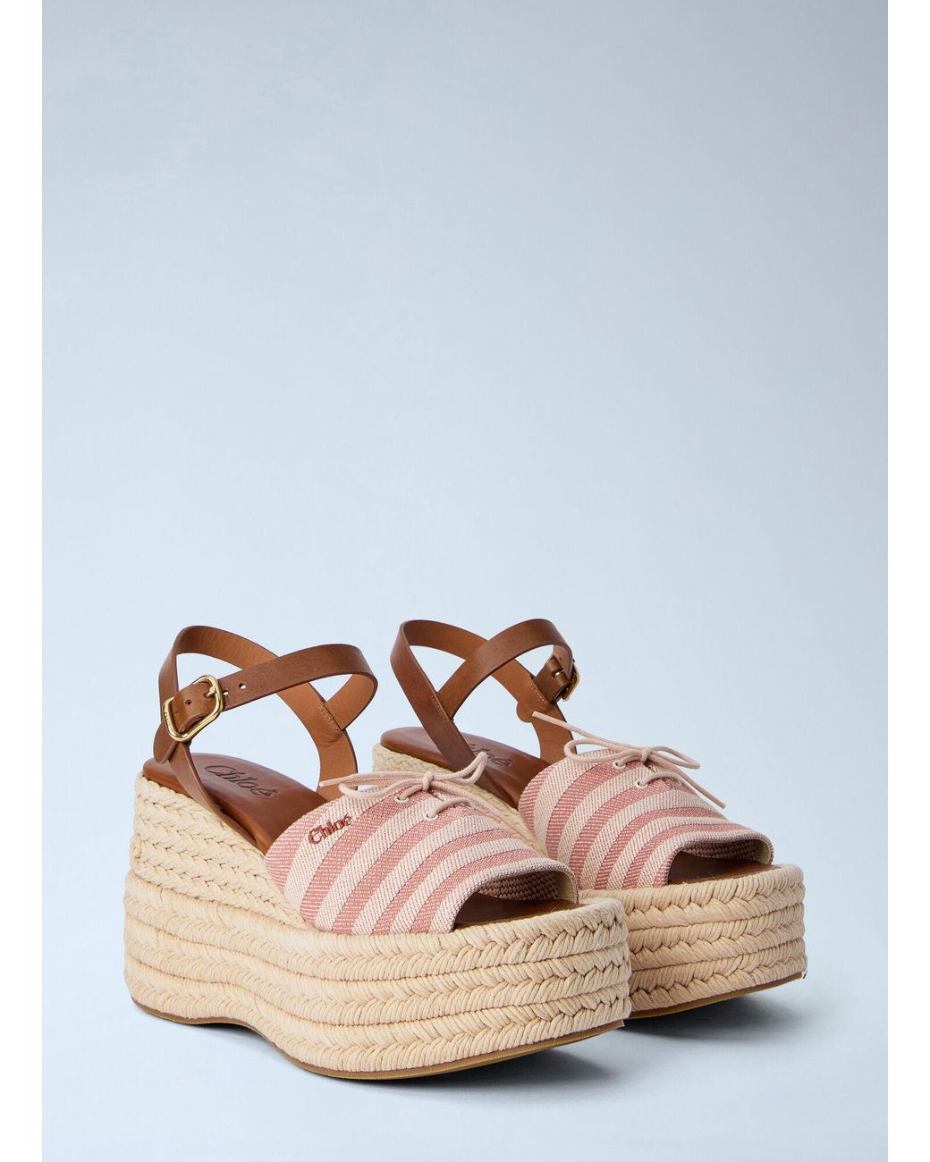 Chloé Blue Chloé Isla Wedge Espadrilles