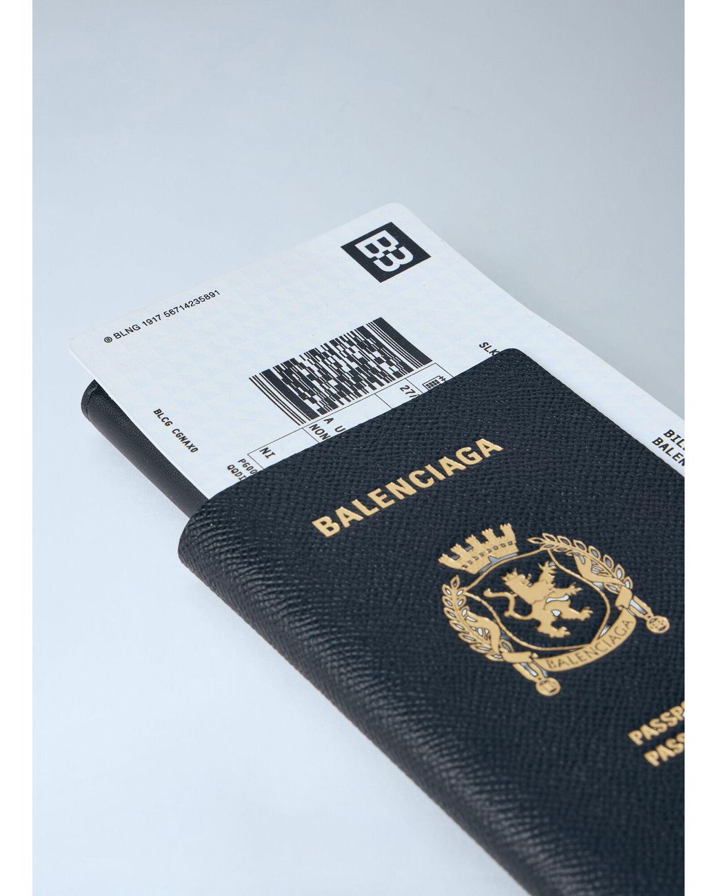 Balenciaga Blue Passport Long Wallet 1 Ticket for men