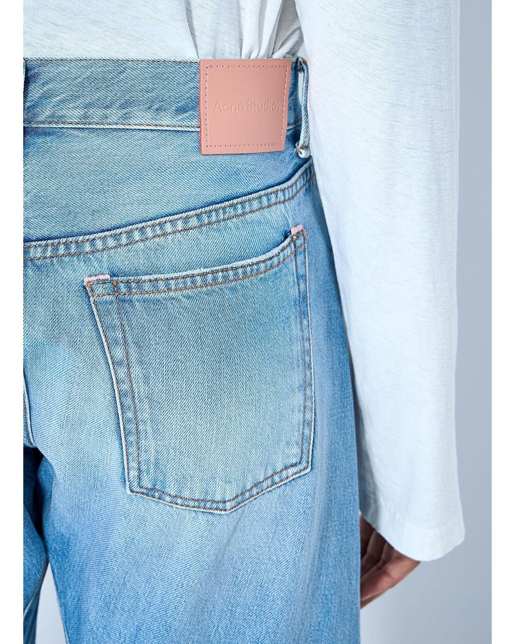 Acne Blue 2006F Distressed Wide Leg Jeans