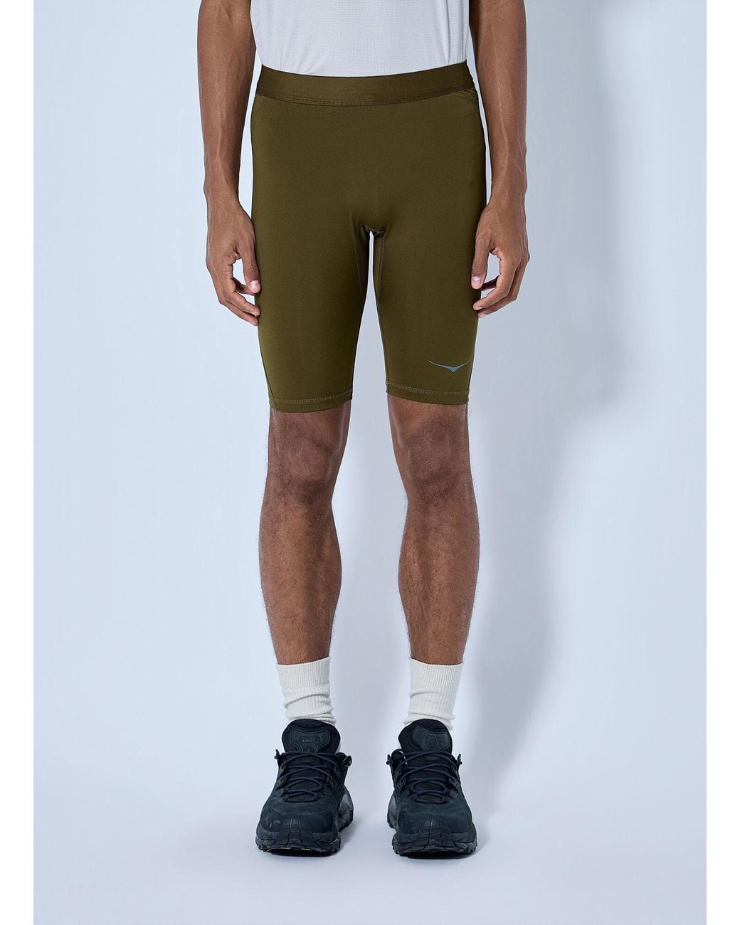 Hoka One One Green Novafly Half Tight Shorts for men