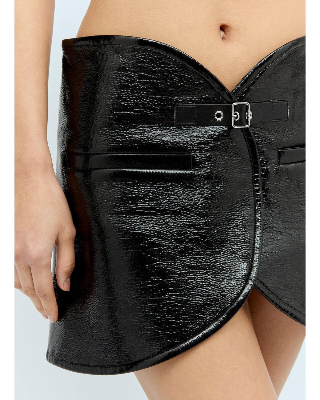 Courreges Black Ellipse Vinyl Mini Skirt