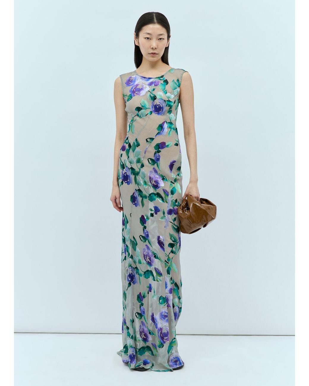 dries van noten floral silk maxi dress Dries Van Noten