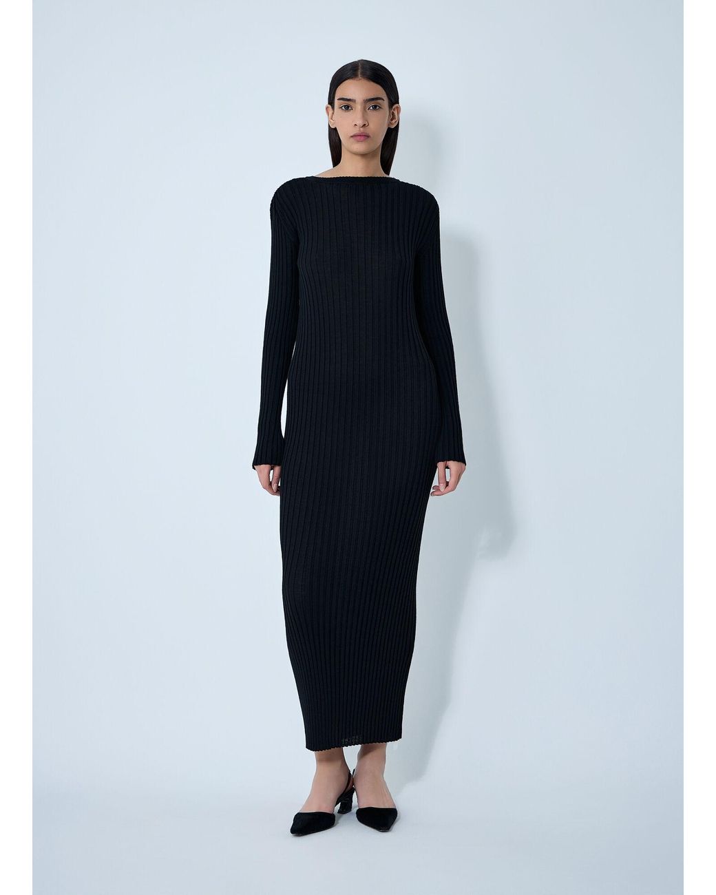 Khaite Blue Sigrid Wool Maxi Dress