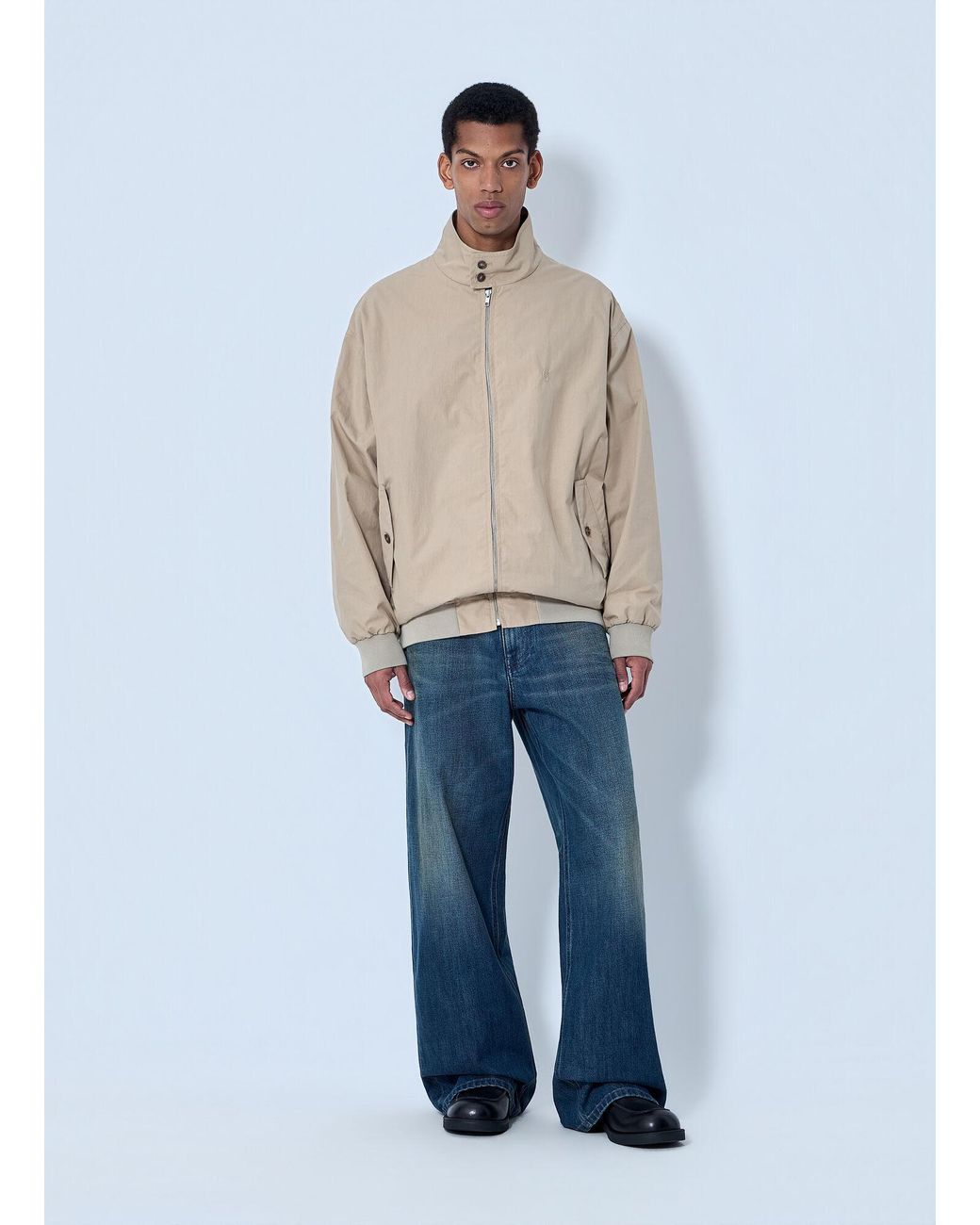 MM6 by Maison Margiela Blue High-Neck Zip Jacket for men