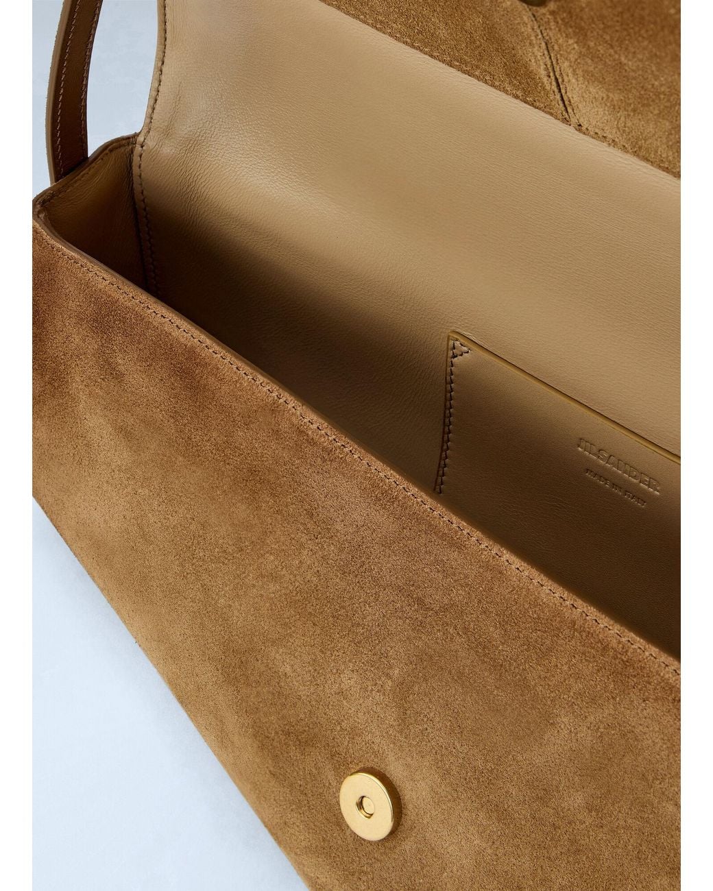 Jil Sander Gray Kante Suede Shoulder Bag