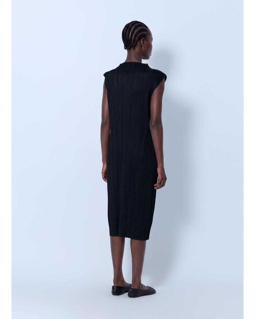 Pleats Please Issey Miyake Blue July Pleated Midi Dress