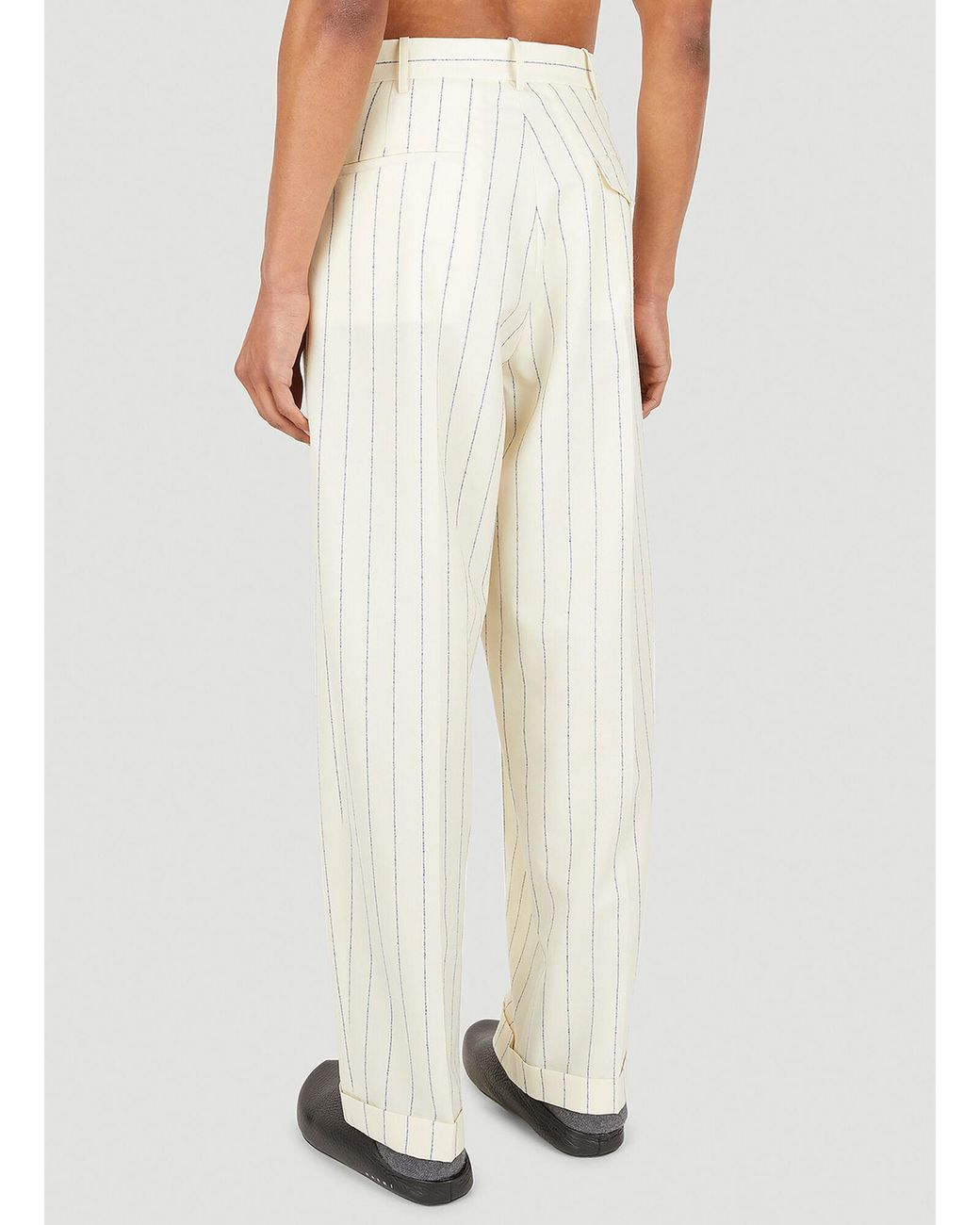 Marni Relaxed Striped Pants in Natural for Men | Lyst