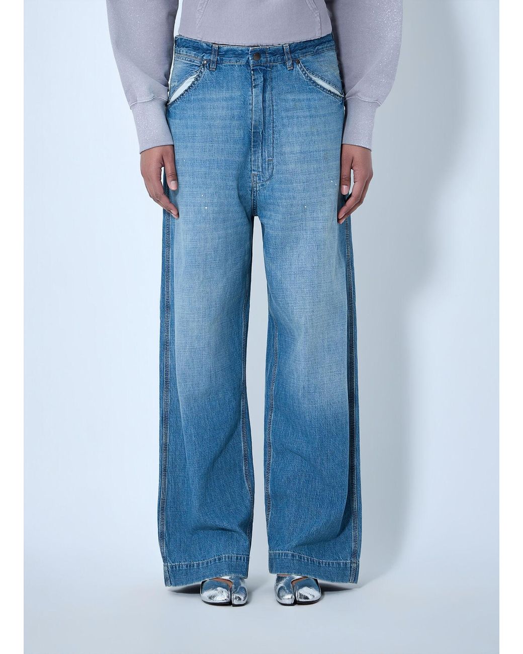 Maison Margiela Blue Wide-Leg Denim Jeans