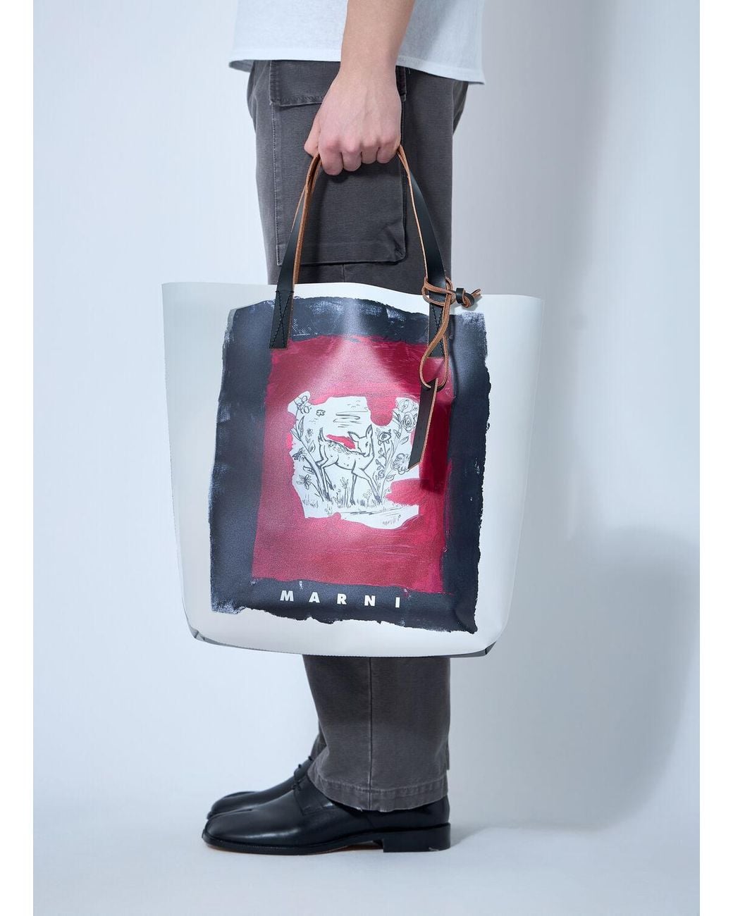 Marni Tribeca Tote Bag in Red for Men | Lyst