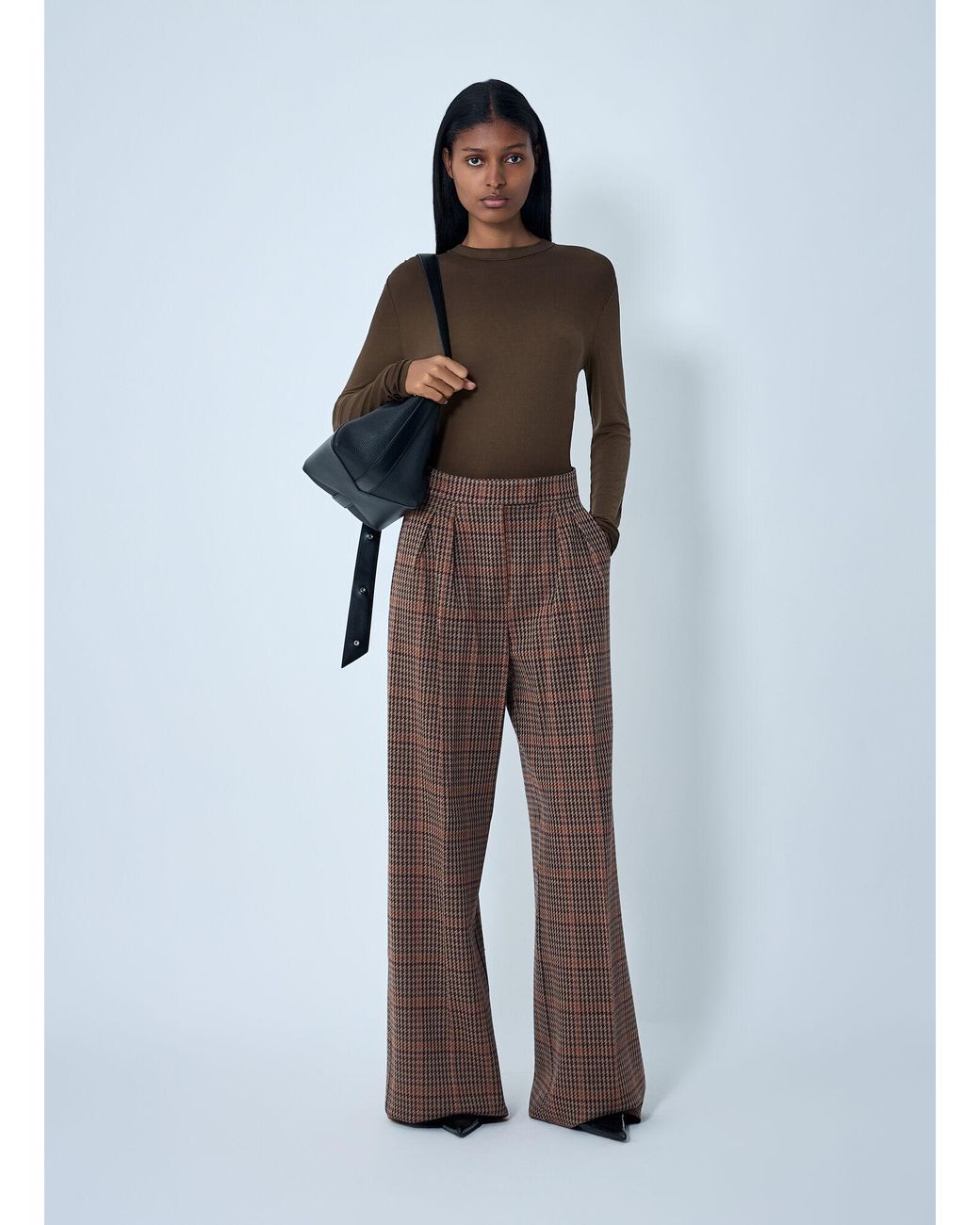 Max Mara Brown Tailored Wool-Blend Pants