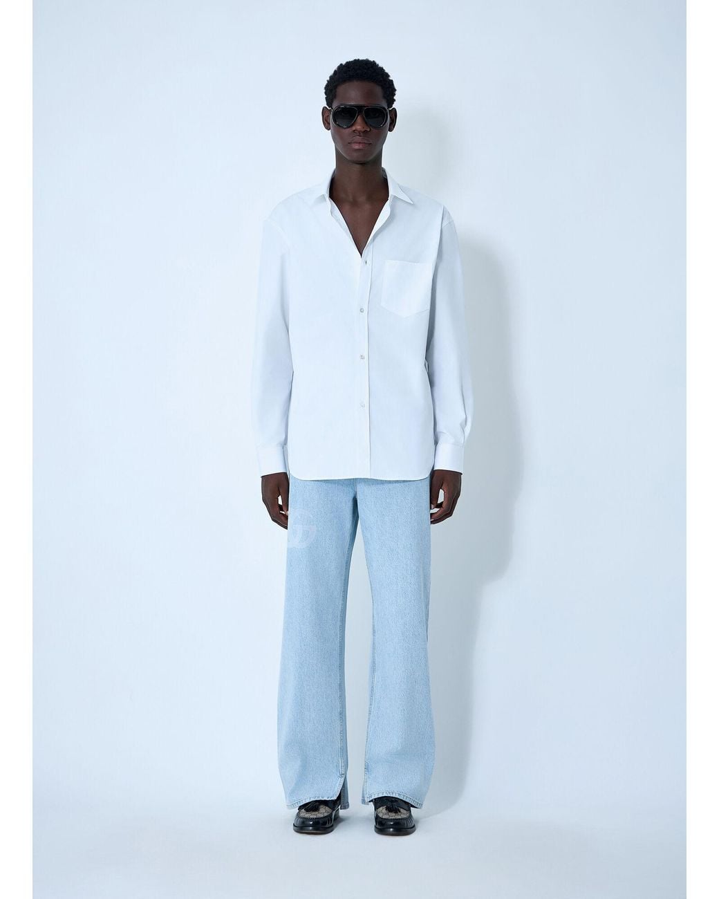 Gucci Blue Button-Down Shirt for men
