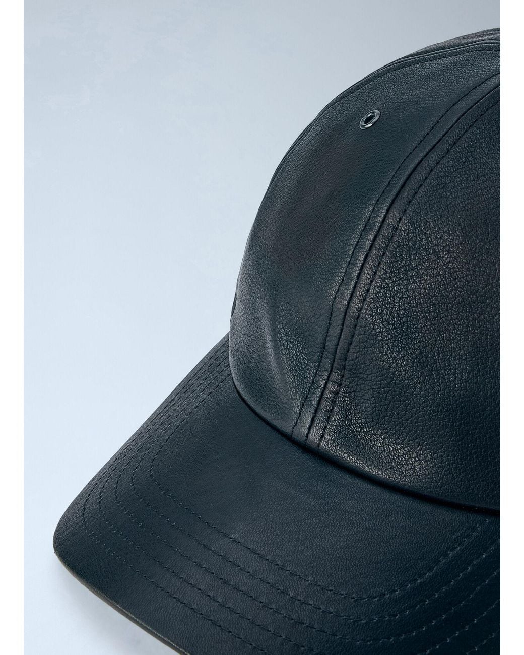 Yohji Yamamoto Blue Leather Baseball Cap for men