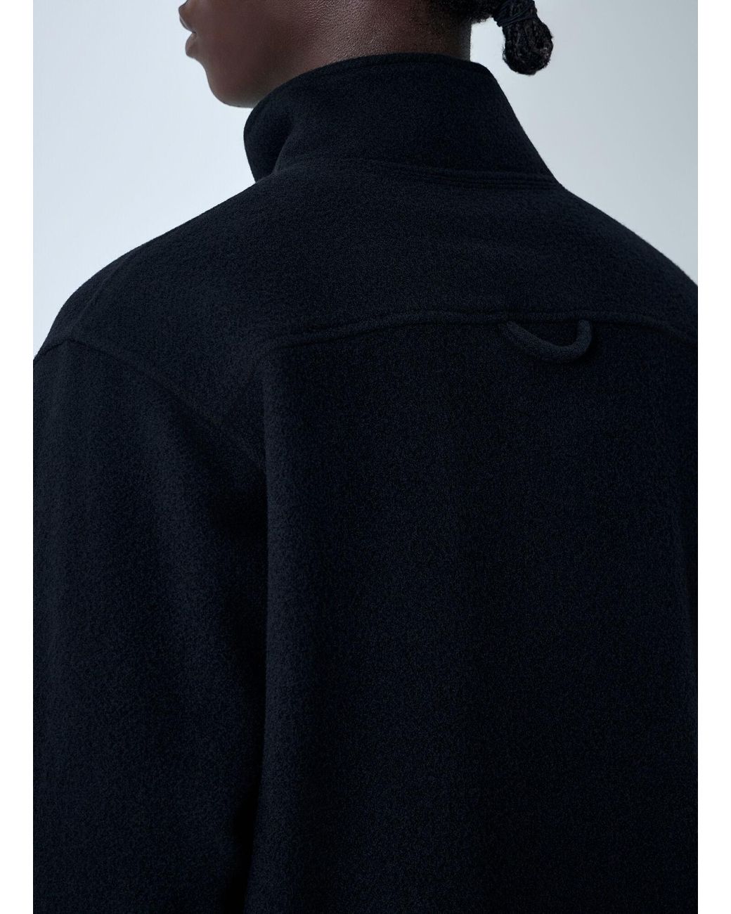 Rier Blue Zip-Up Fleece Sweatshirt