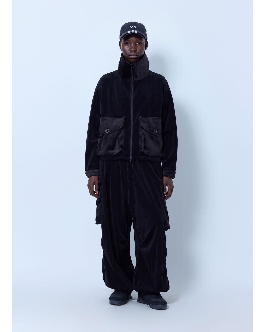 Y-3 Blue Velvet Corduroy Utility Blouson