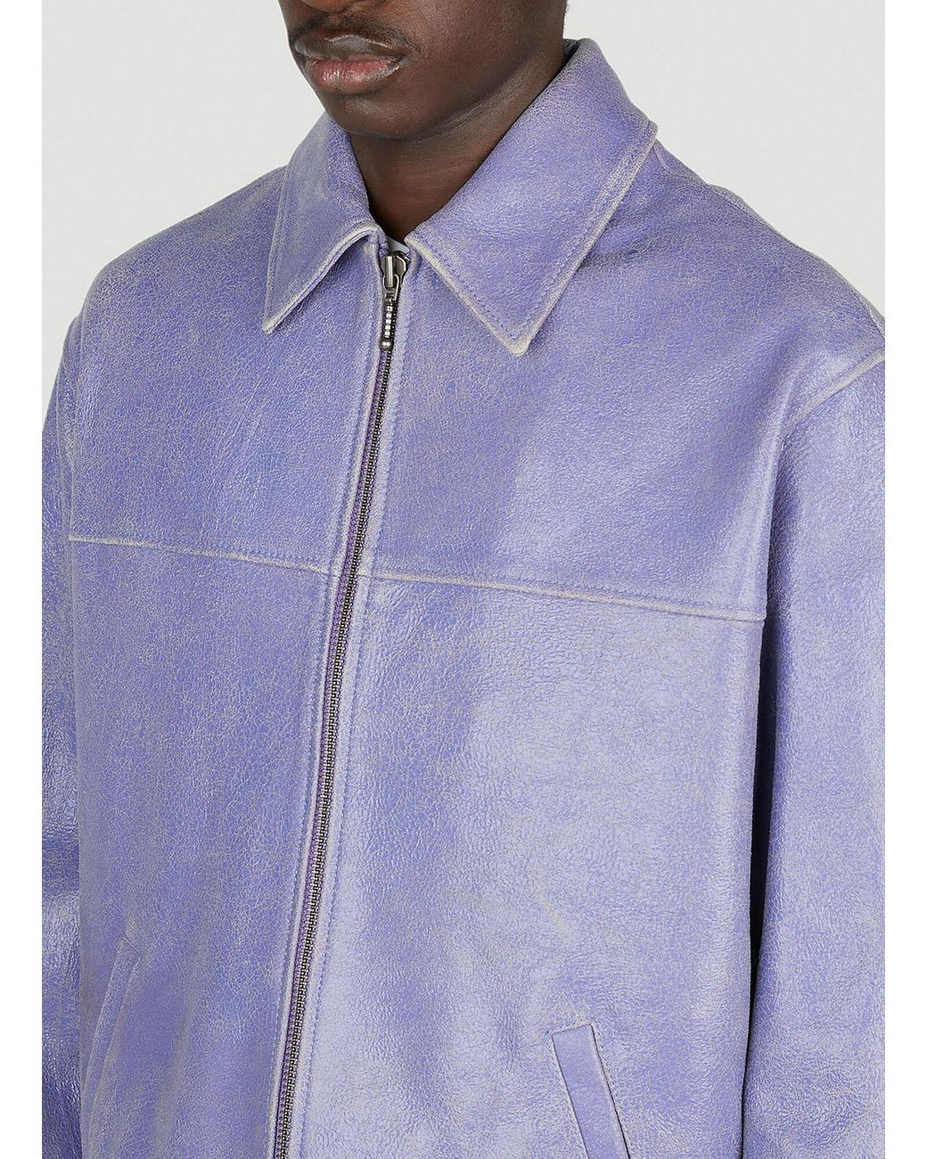 Guess purple leather jacket Clearance