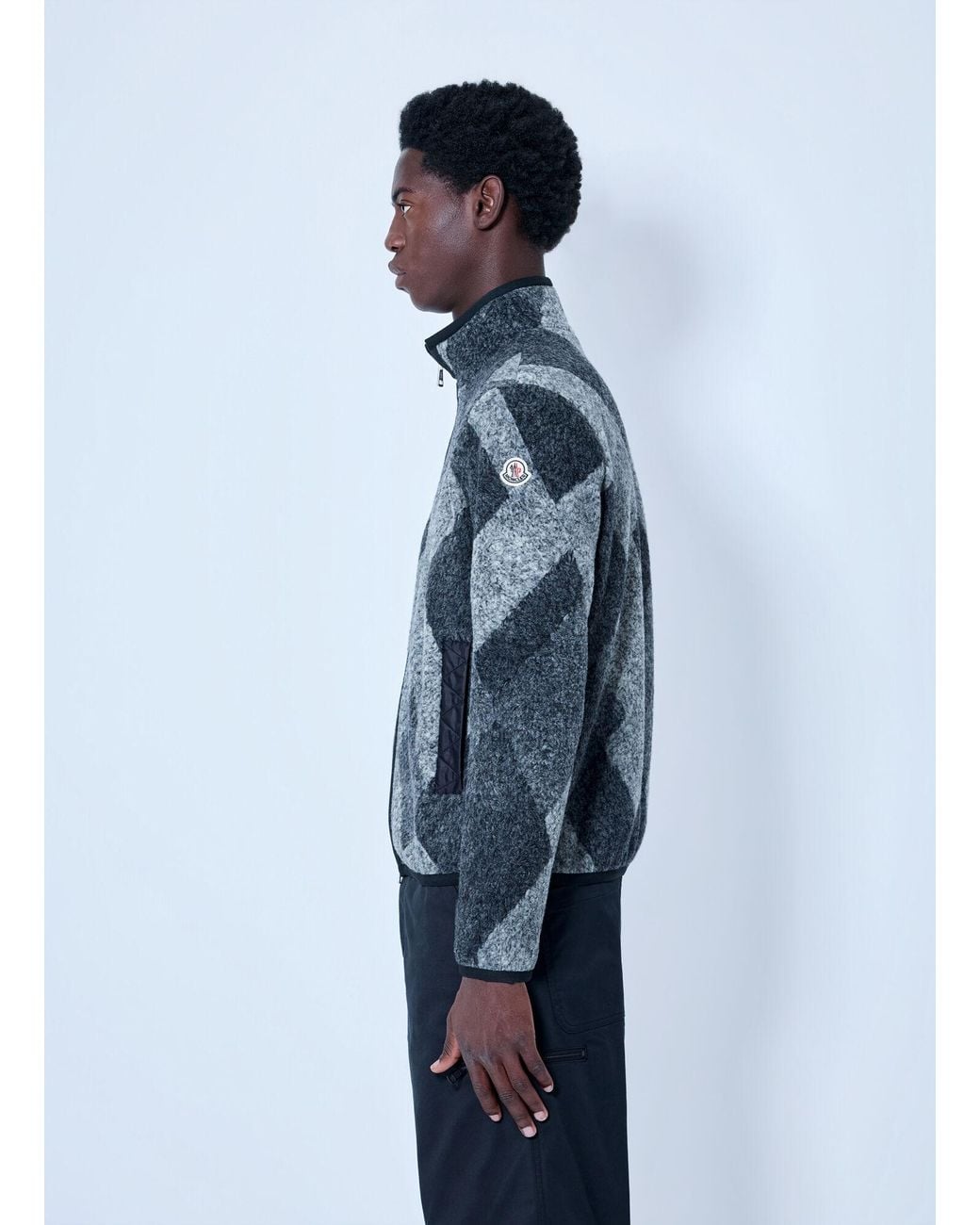Moncler Blue Zip Up Cardigan for men