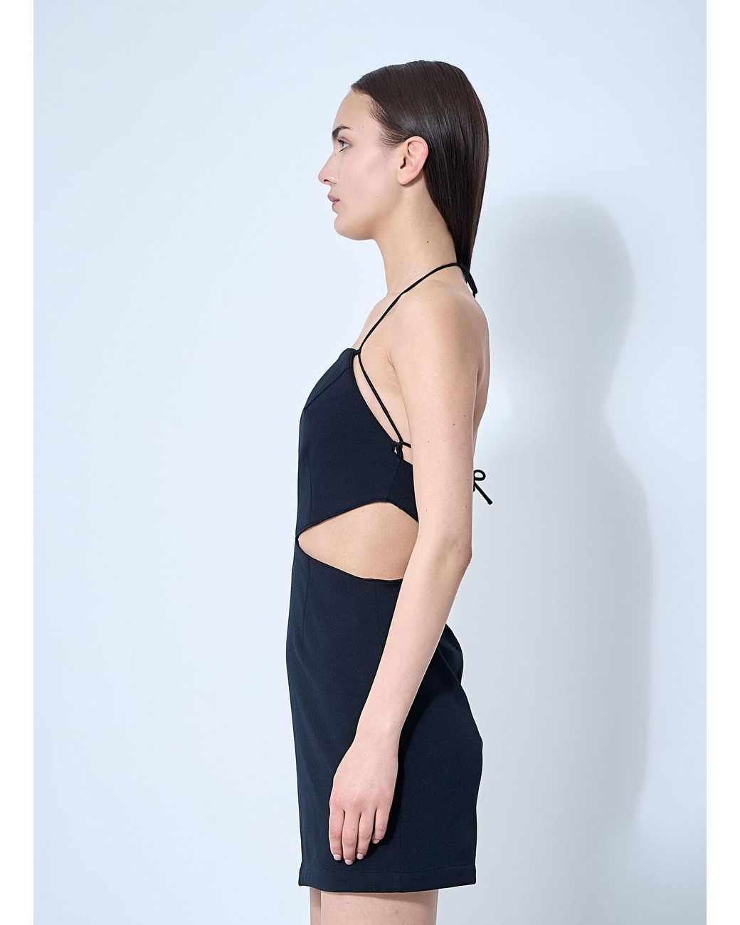 ROKH Blue Cut-out Mini Dress