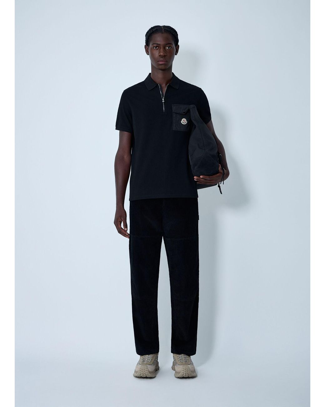 Moncler Black Cotton Pants for men