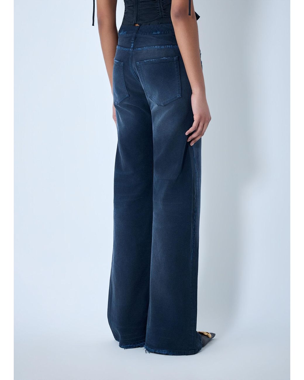 Balenciaga Blue Curved Waist Jeans