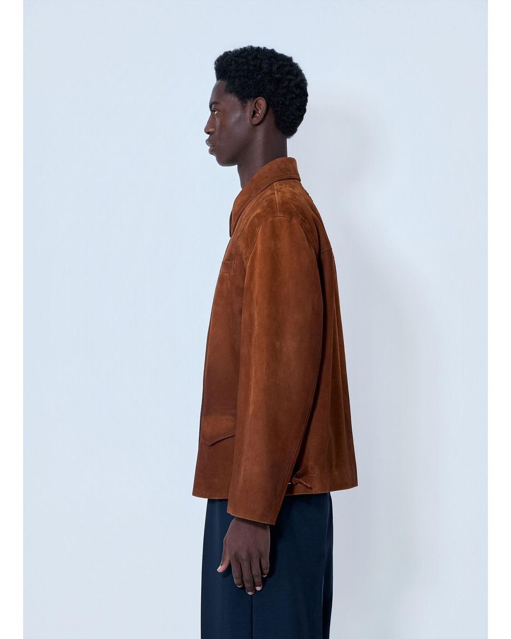 Miu Miu Brown Suede Zip Jacket for men