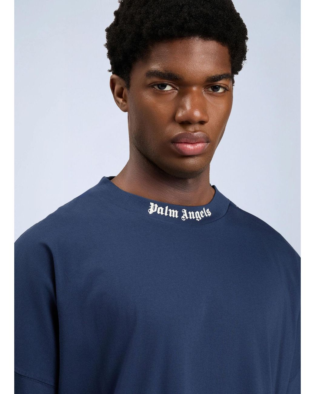 Palm Angels Blue Classic Logo Over T-Shirt for men
