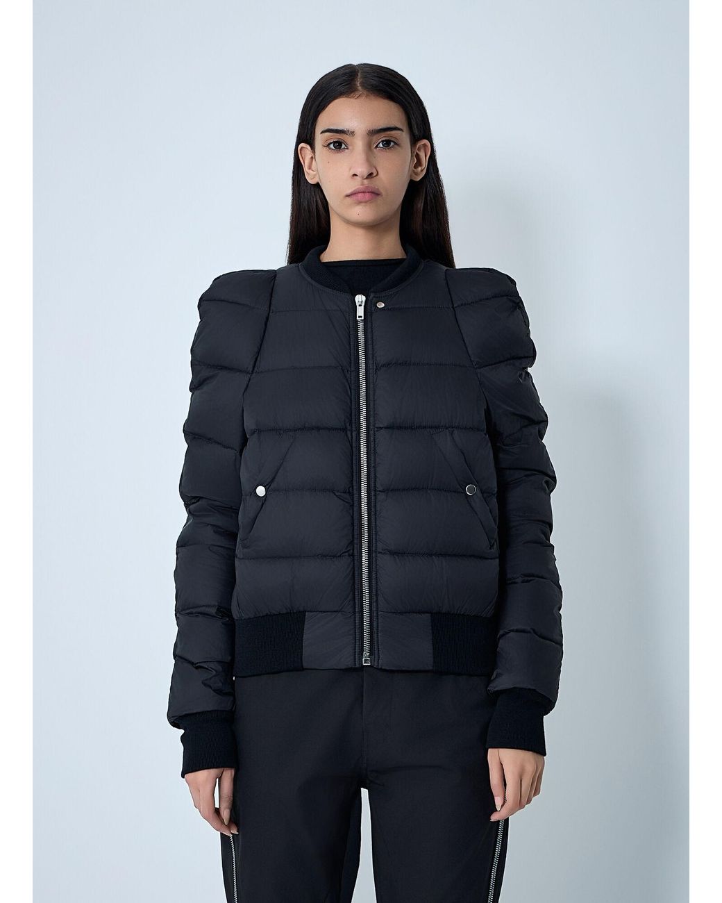 Rick Owens Blue Duvet Bomber Coat