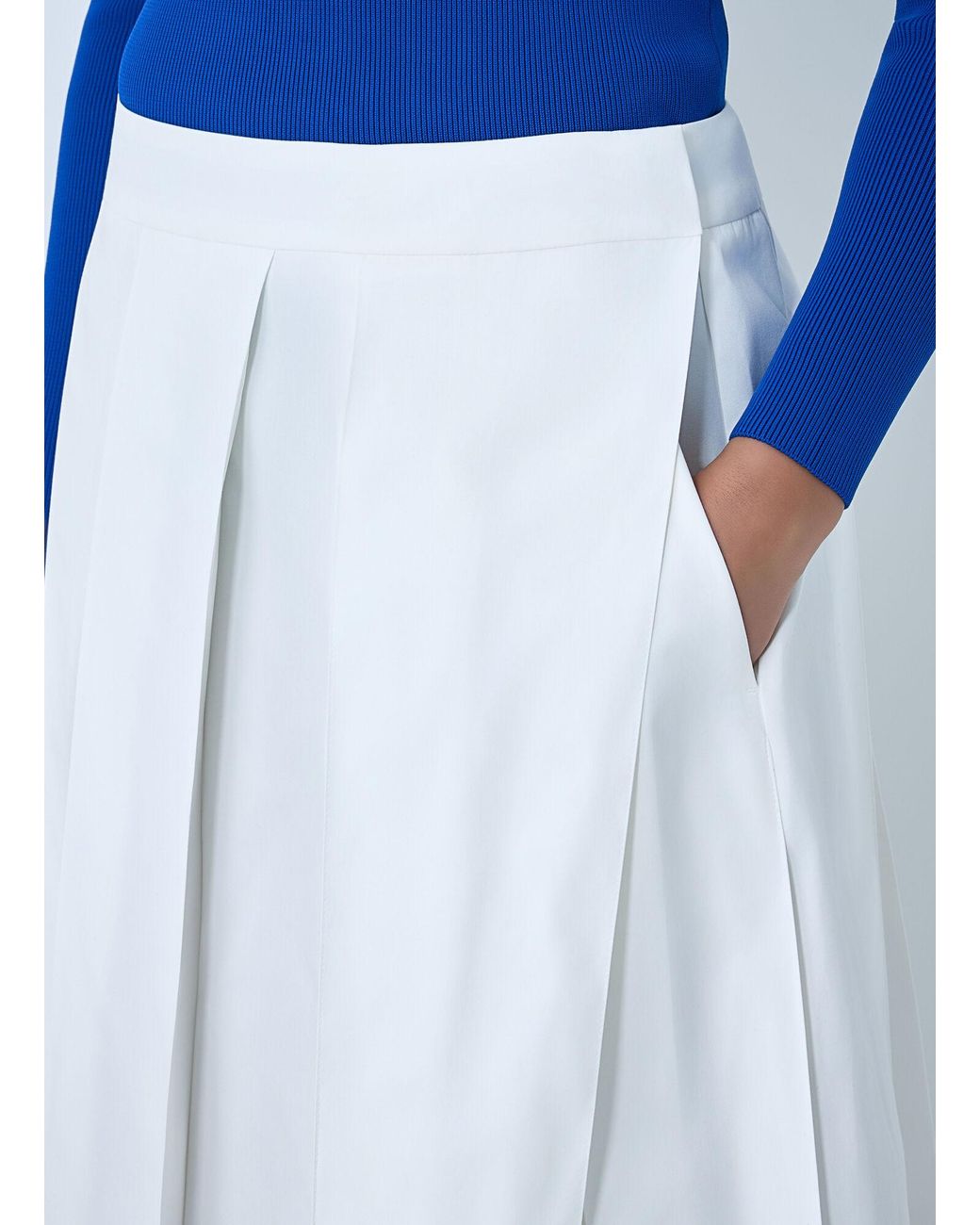 Jil Sander Blue Pleated Midi Skirt