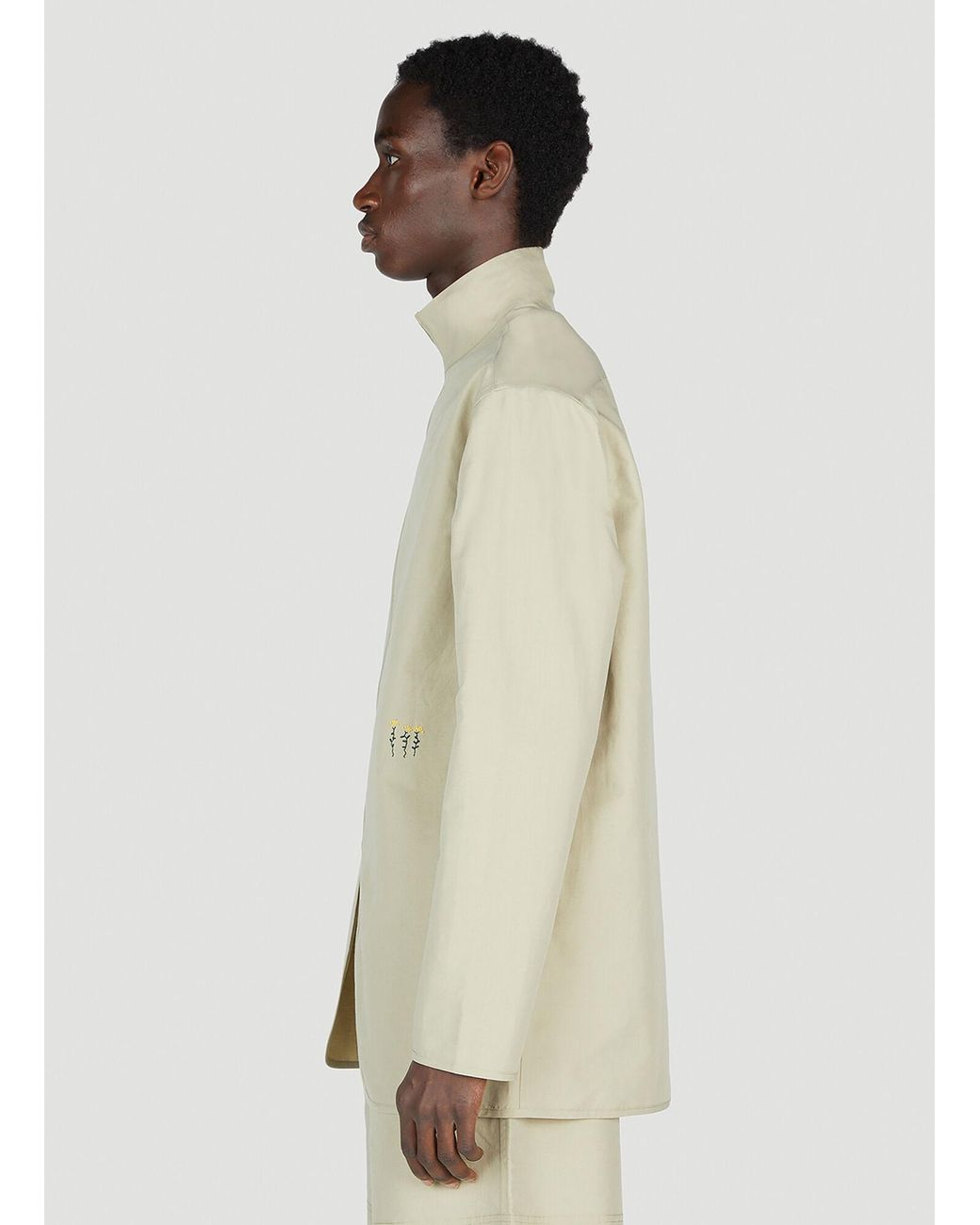 Diomene Natural Embroidered Jacket for men