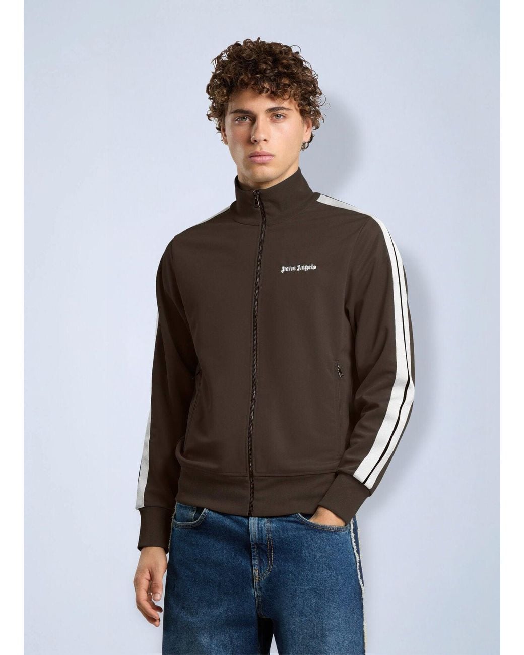 Palm Angels Brown Classic Logo Track Jacket for men