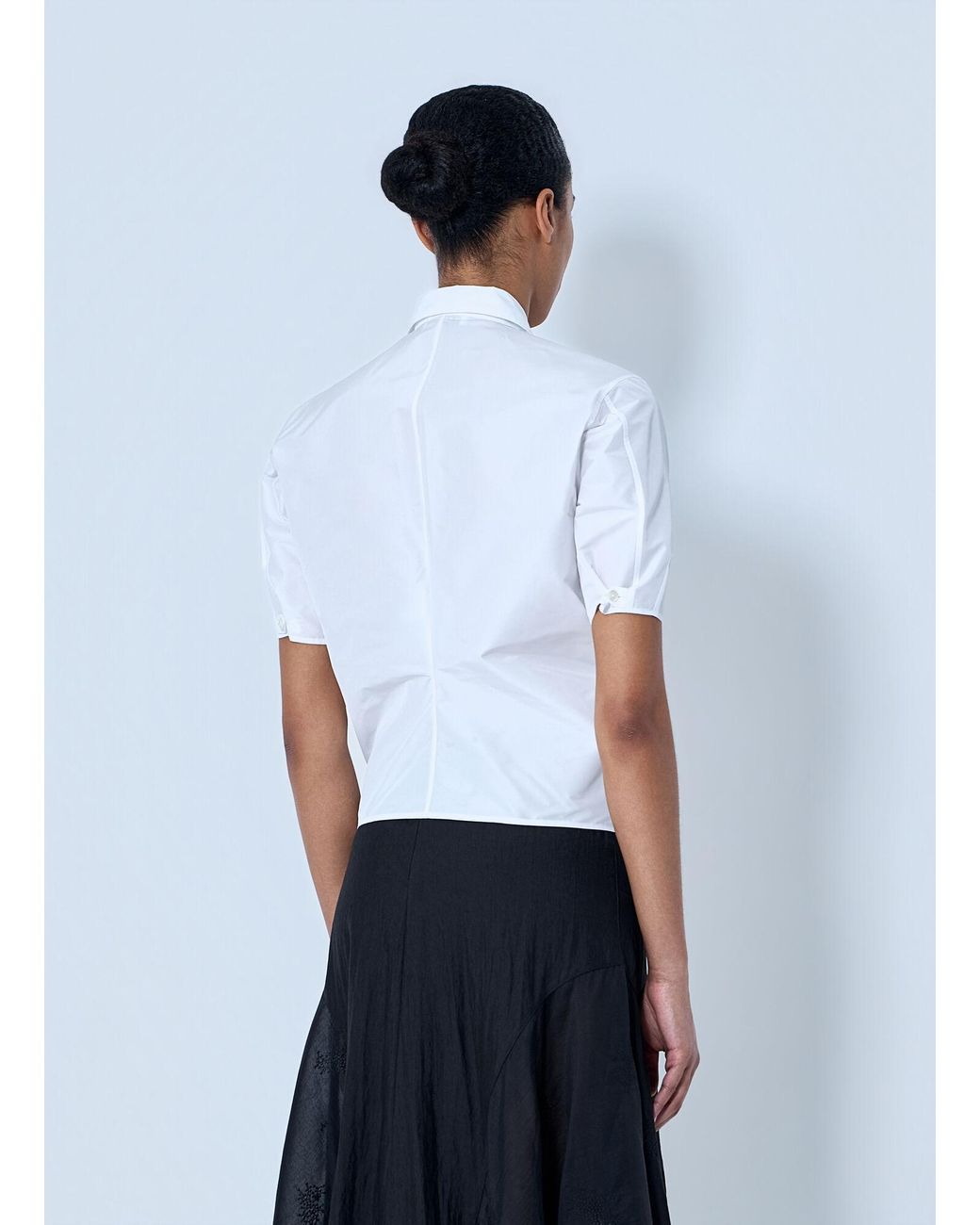 Jil Sander White Short Sleeve Cotton Poplin Shirt