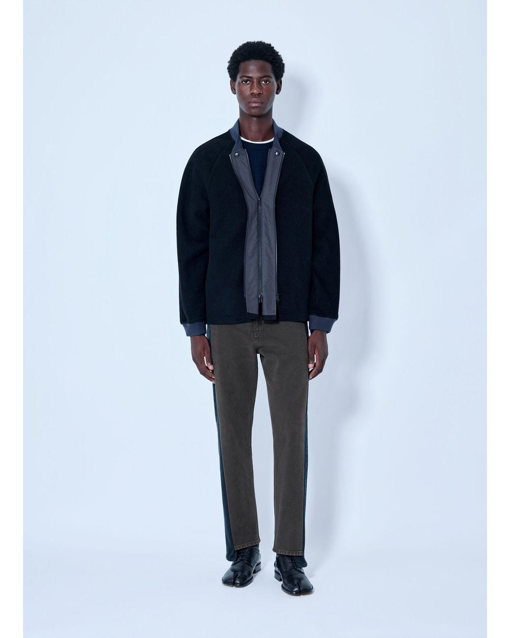 Maison Margiela Blue Double Zippers Jacket for men