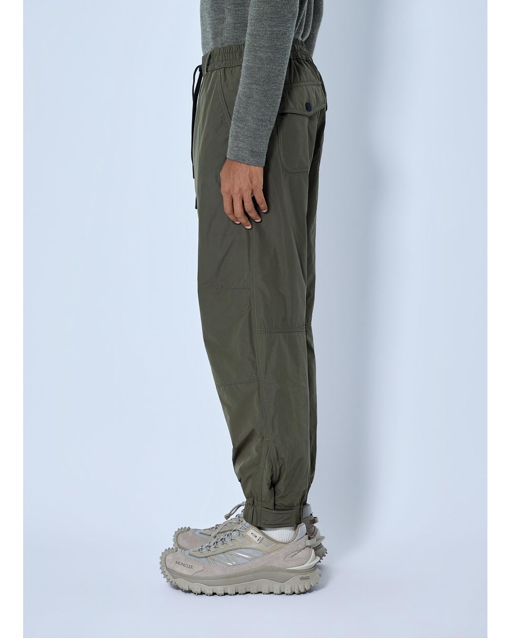 Moncler Green Technical Drawstring Jogger Pants for men