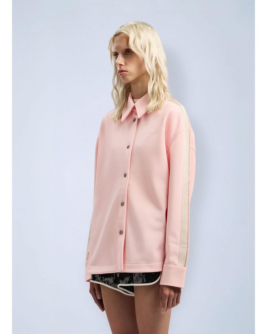 Palm Angels Pink Classic Logo Tonal Track Shirt