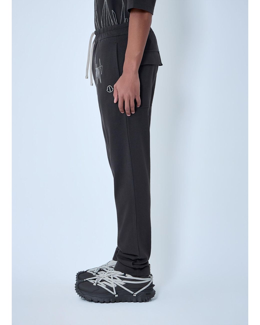 Moncler Blue Rick Owens Elasticated Waist Drawstring Pants