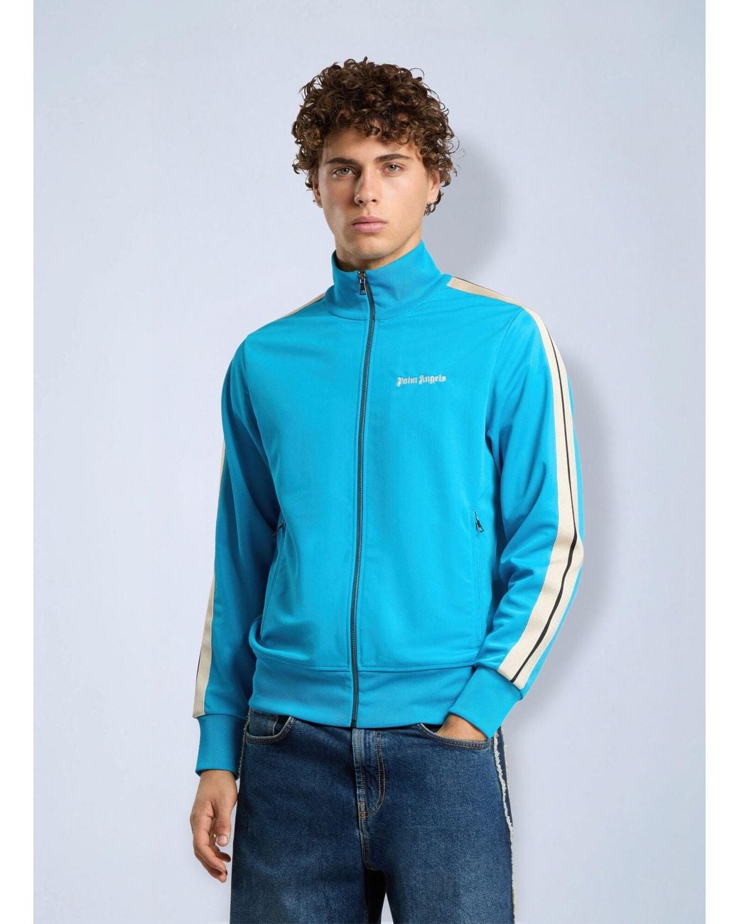 Palm Angels Blue Classic Logo Track Jacket for men