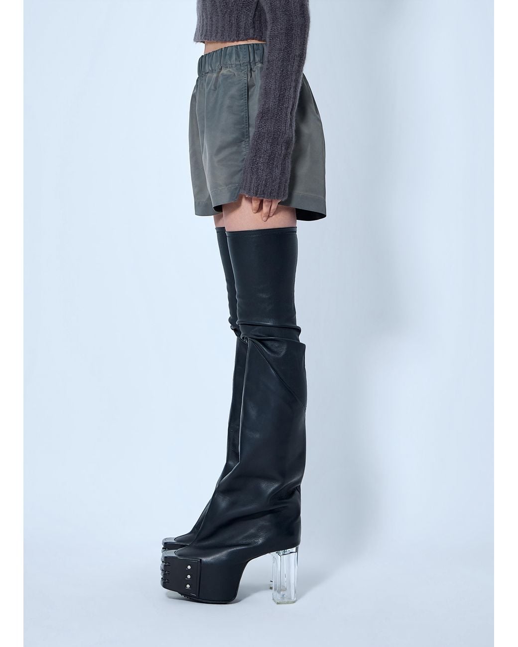 Rick Owens Blue Elasticated Waist Shorts