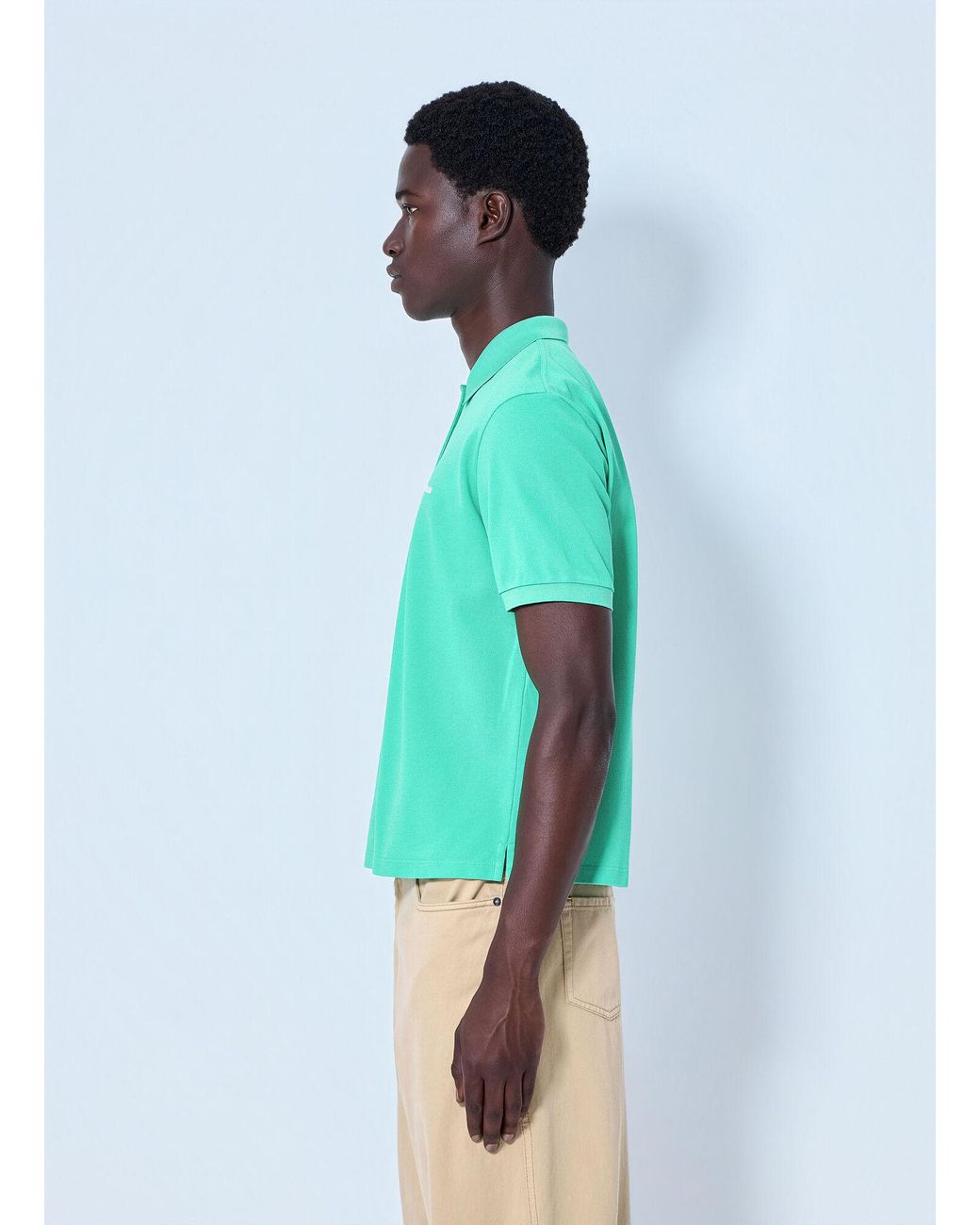 Miu Miu Green Cotton Piqué Polo Shirt for men