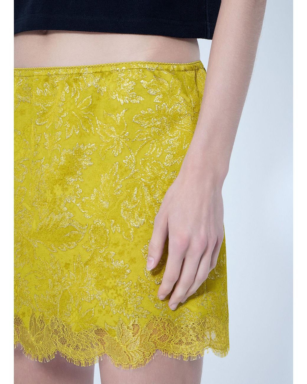 Saint Laurent Yellow Baroque Mini Skirt