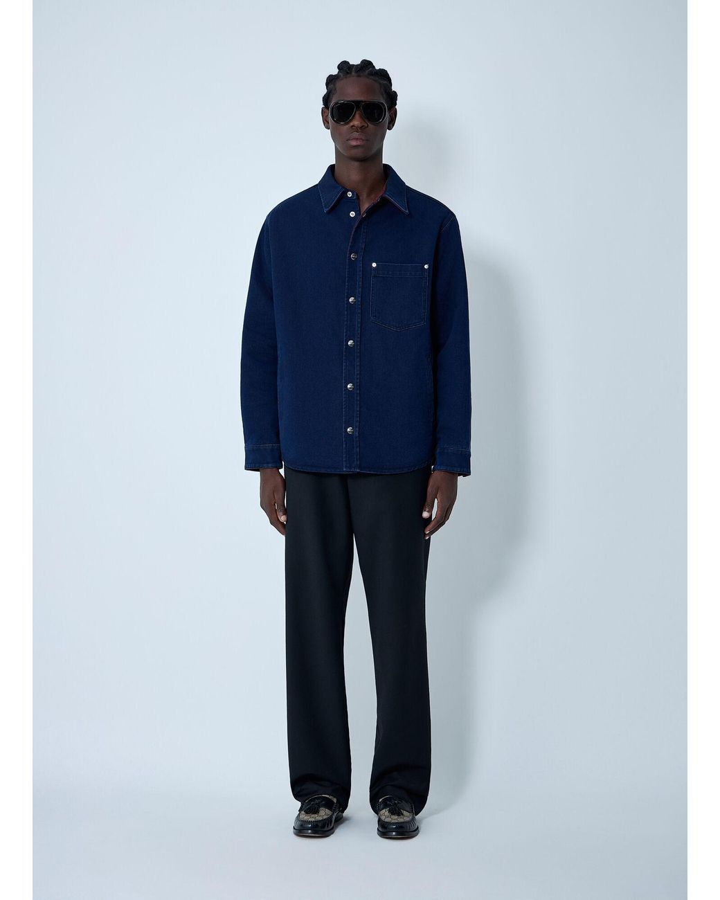 Gucci Blue Reversible Shirt for men