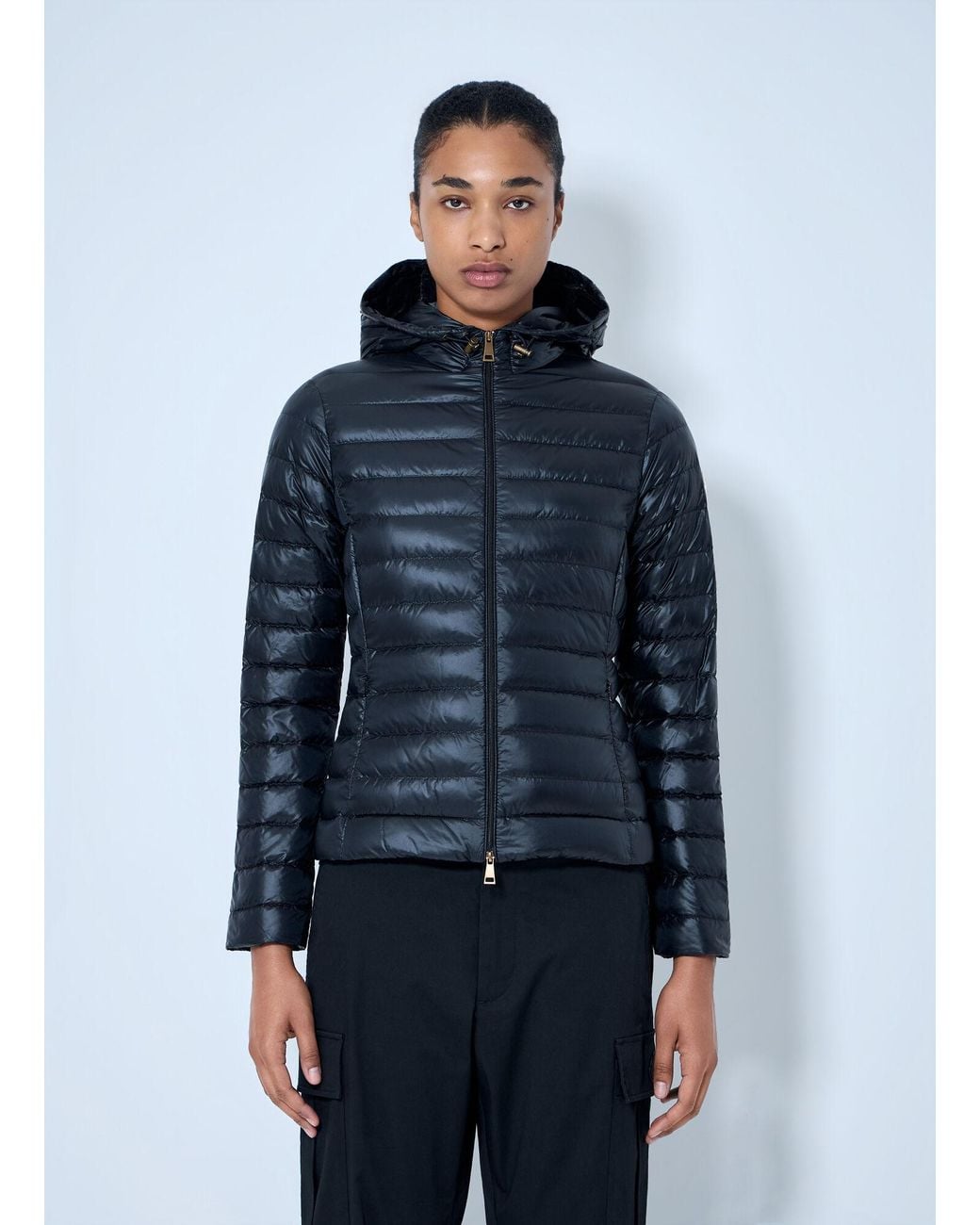 Moncler Blue Igelhood Short Down Jacket