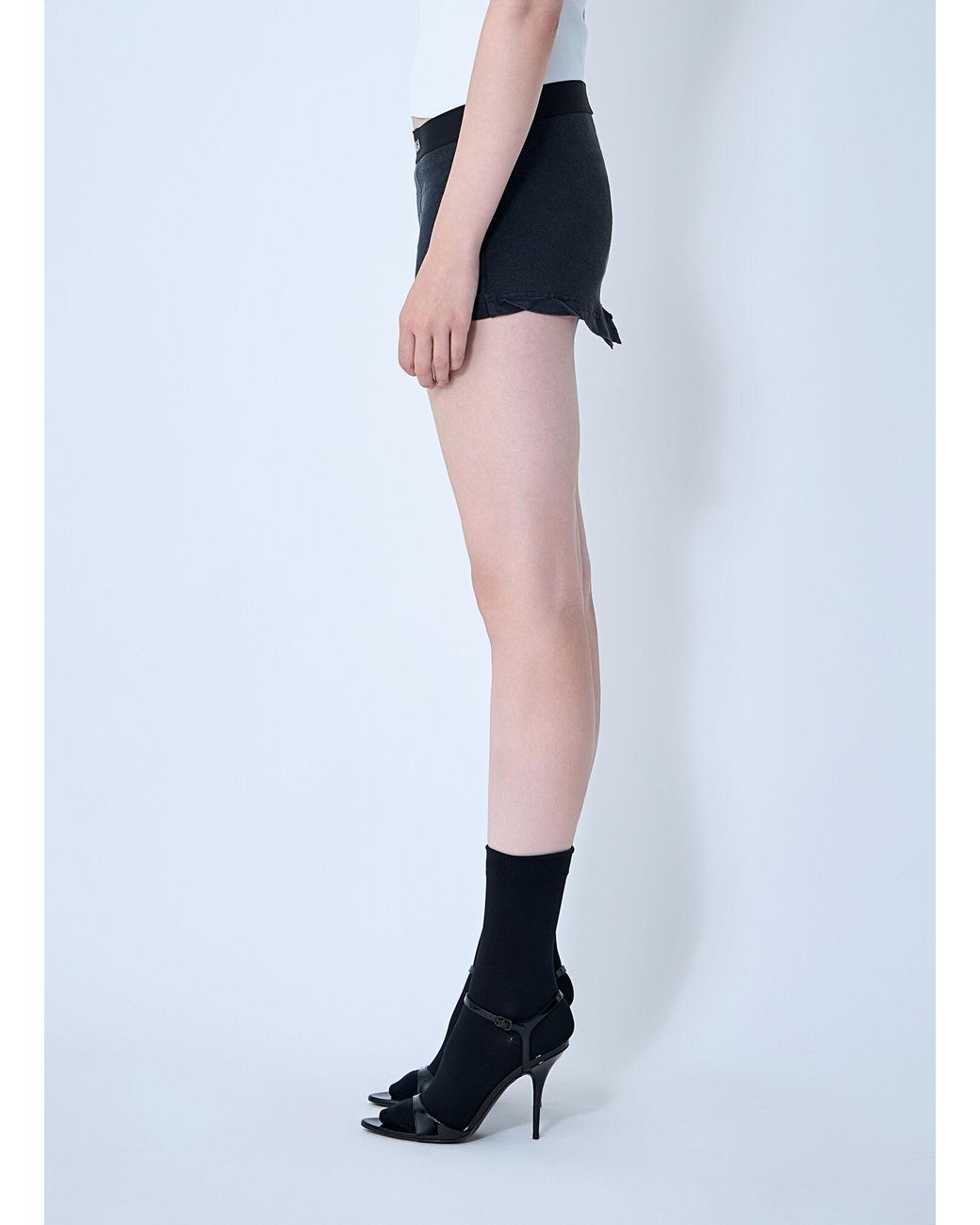 Balenciaga Blue Cut-Off Brief Mini Skirt