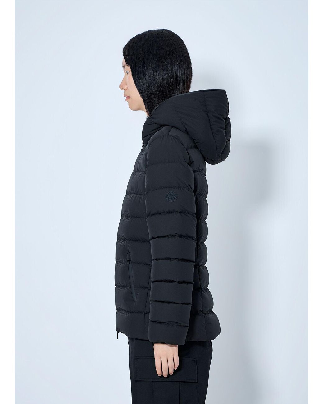 Moncler Blue Herbe Hooded Short Down Jacket