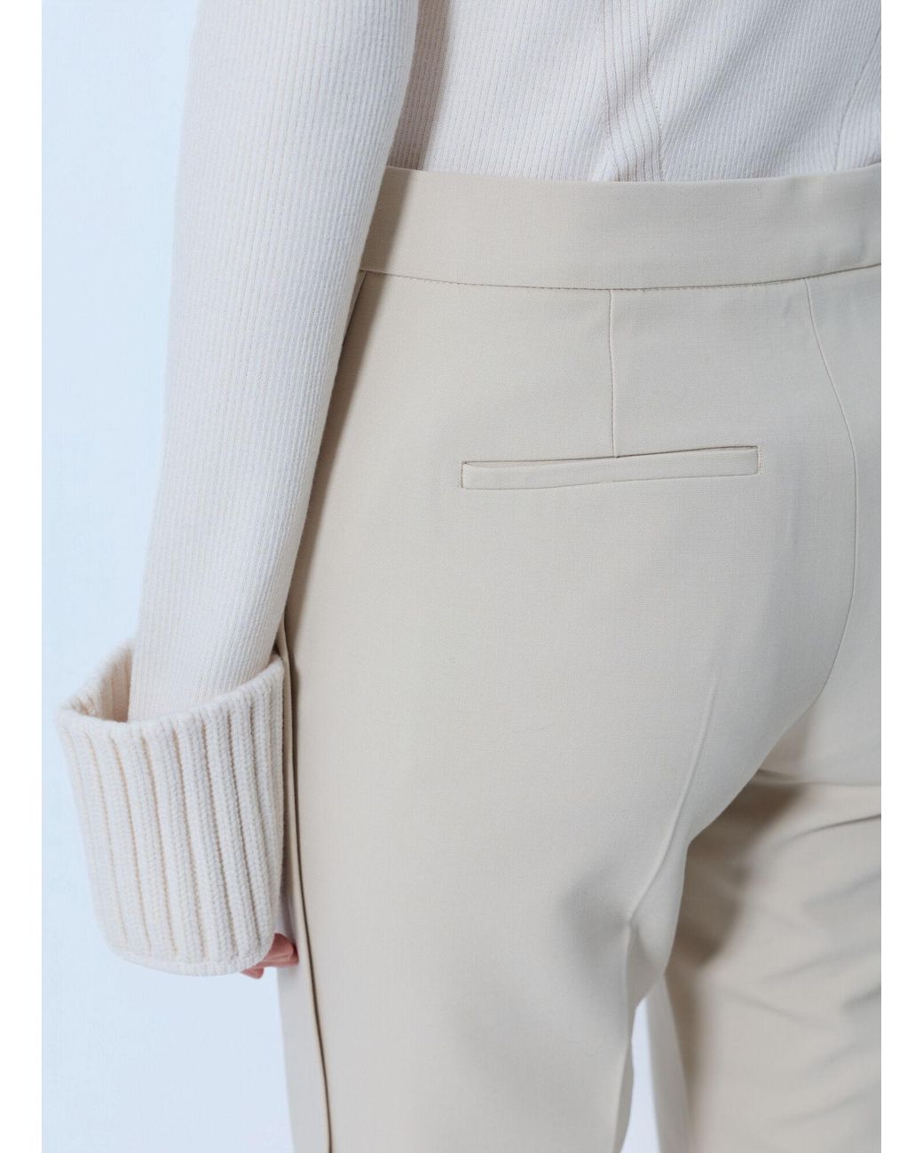 Sportmax Blue Tailored Wool Grain-De-Poudre Trousers