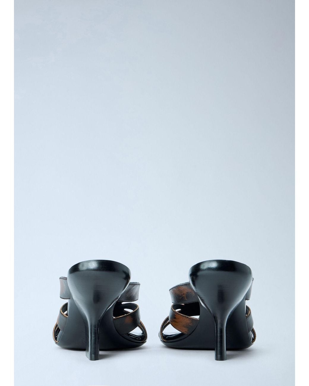 Dries Van Noten Gray Strappy Block Heel Sandals